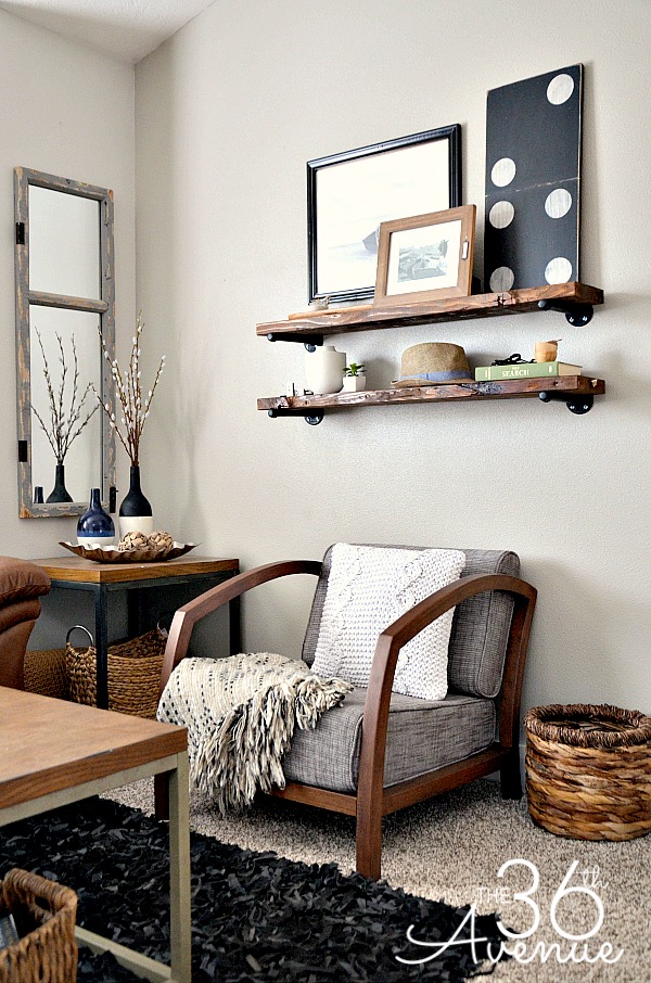 DIY - Home Decor : These DIY Industrial Shelving is super easy to make and a great addition to any room!  the36thavenue.com