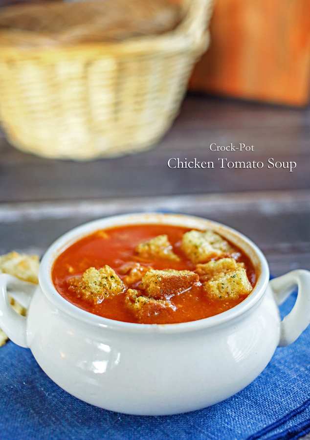 Slow Cooker Recipe - Crock Pot Chicken Tomato Soup. Easy and delicious!