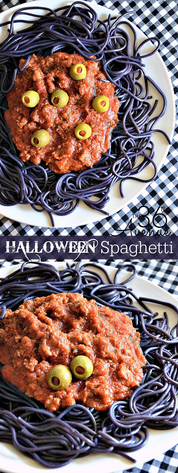 Halloween Recipe - This Halloween Spaghetti tastes delicious and looks SPOOKTACULAR! Kids love it! the36thavenue.com