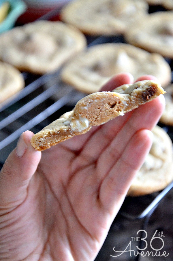 Reese's Peanut Butter Cup Chocolate Chip Cookie Recipe. Pin it NOW and bake them later! the36thavenue.com 