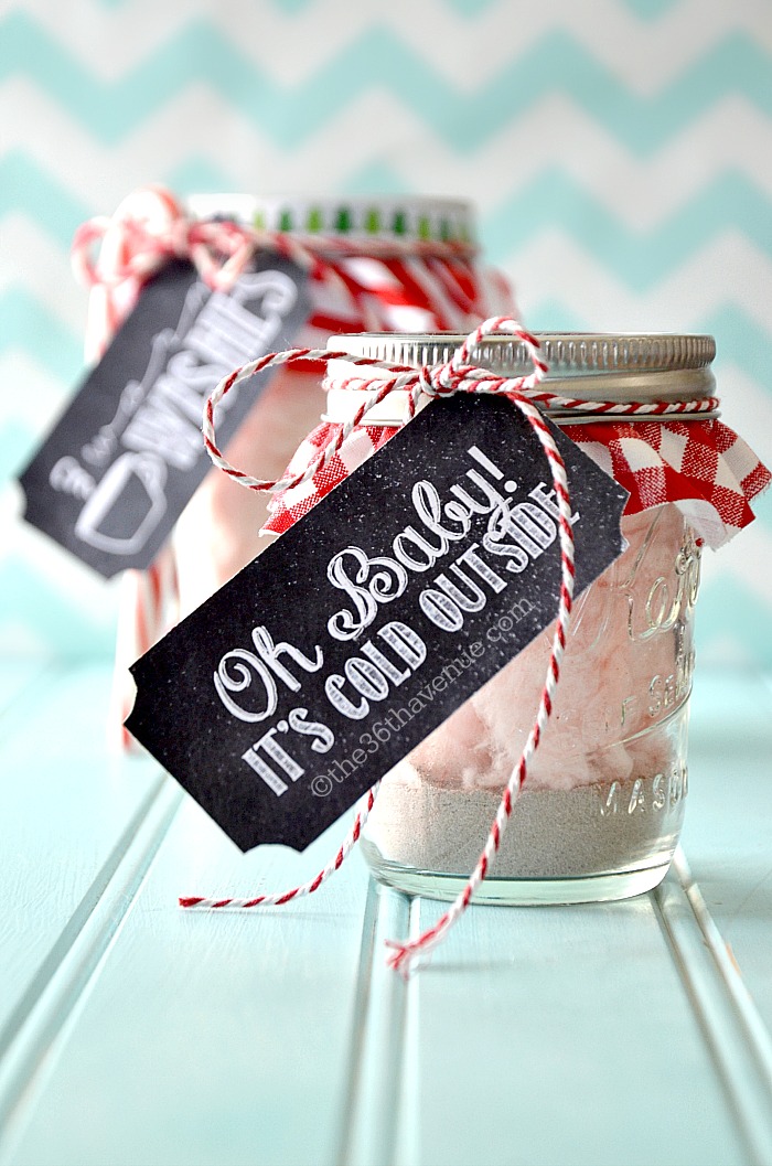 Gift Idea : Peppermint Hot Chocolate and Free Tag Printables the36thavenue.com
