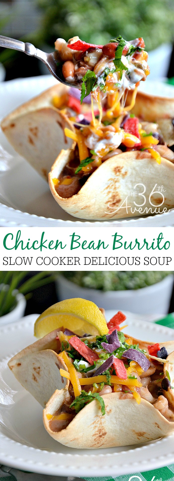 Chicken Bean Burrito Soup the36thavenue.com