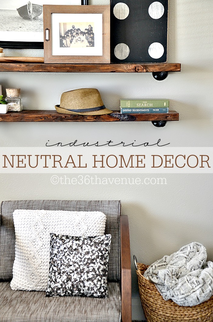 Home Decor - Neutral Home Decor by the36thavenue.com Take a tour! #industrial #livingroom