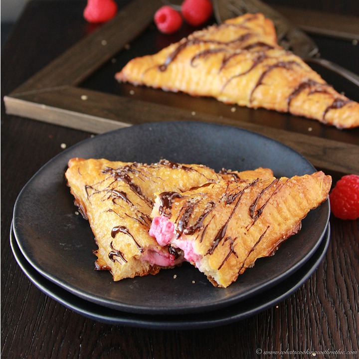 Raspberry Cream Empanadas are easy to make and delicious! by www.cookingwithruthie.com #raspberry #recipe #dessert