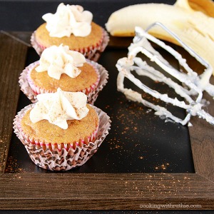Banana cupcake with cream cheese frosting