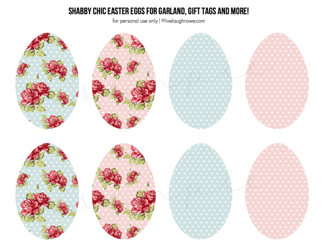 Easter Crafts - Shabby Chic Easter Garland.  Easter Egg Printable - Live Laugh Rowe 