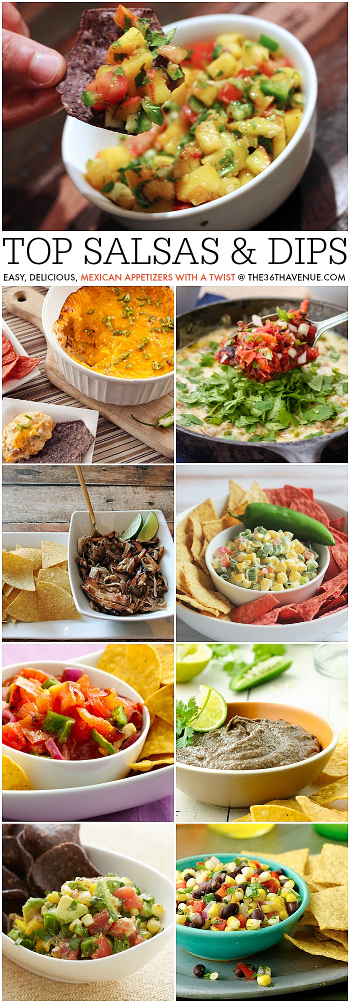 Recipes - Salsa and Dip Recipes at the36thavenue.com... Pin it now and make them later!