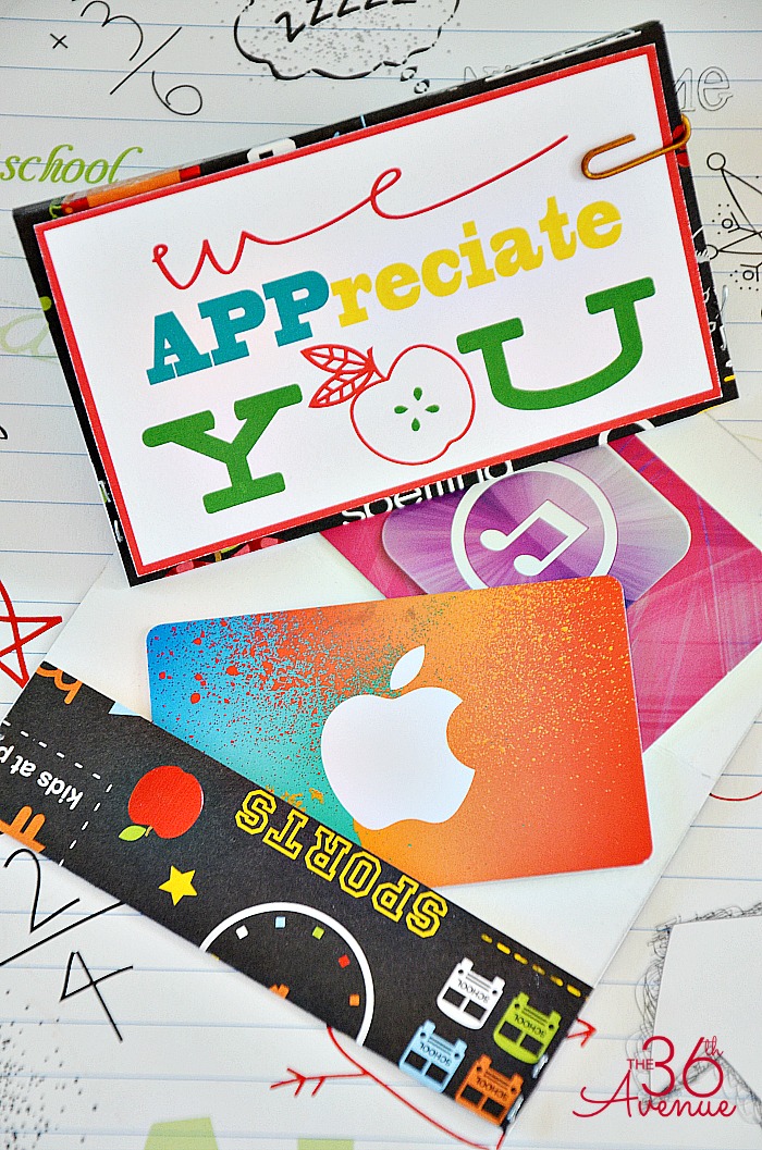 Teacher Appreciation Gift Ideas and Free Printables at the36thavenue.com 