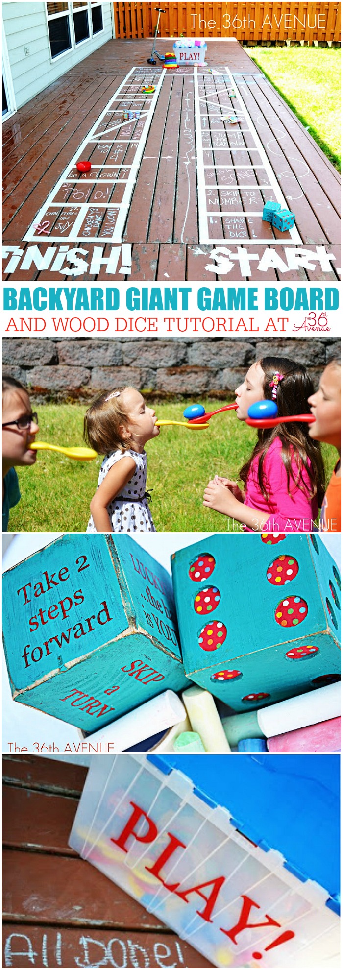 Kids Activities - How to make a Backyard Giant  Game Board at the36thavenue.com Pin it now and play later!