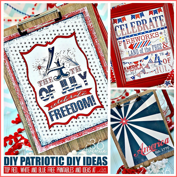 Fourth of July Top Free Printables and DIY Patriotic Ideas at the36thavenue.com Pin it now and make them later!
