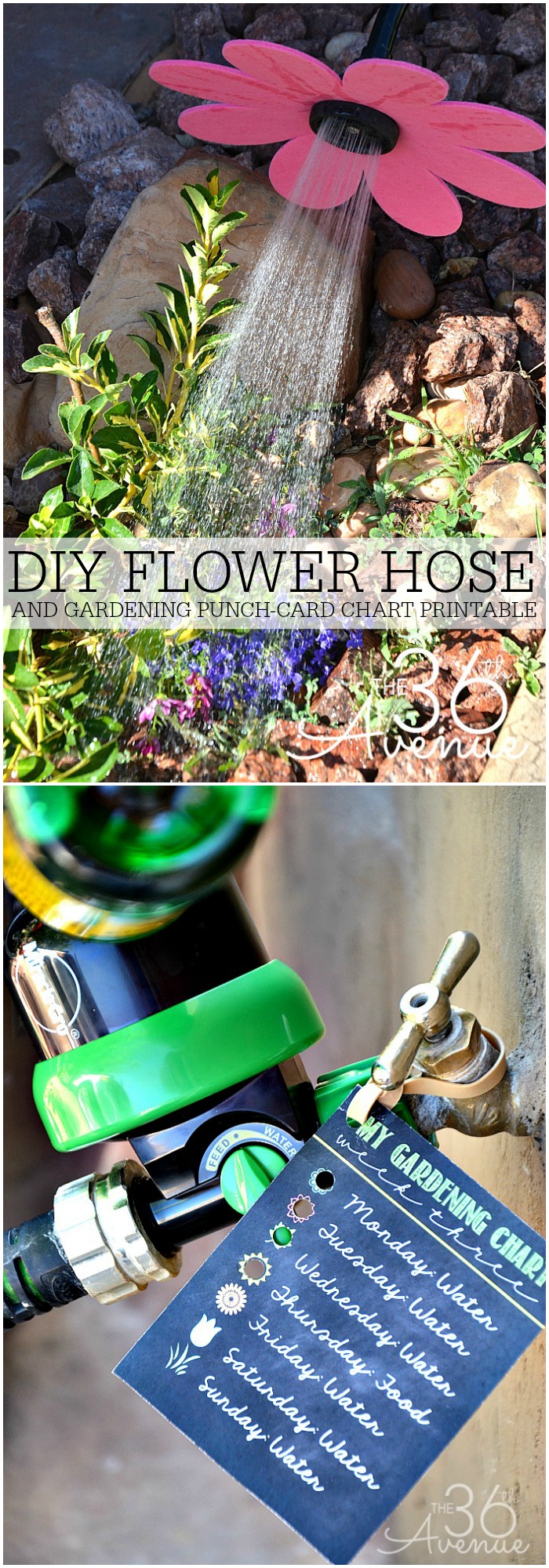 Gardening Tips - DIY Flower Hose and Gardening Chart at the36thavenue.com