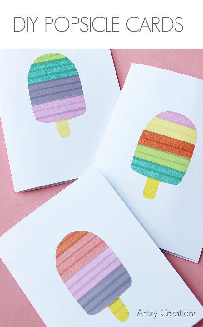 DIY Crafts - Handmade Popsicle Cards by artzycreations.com Pin it now and make  it later!