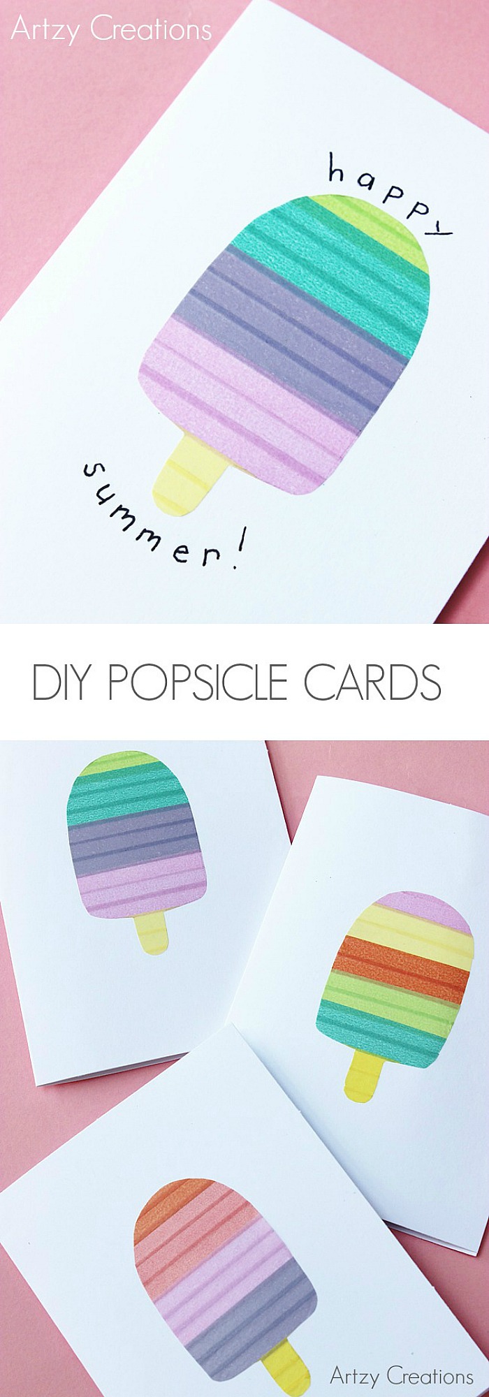 DIY Crafts - Handmade Popsicle Cards by artzycreations.com Pin it now and make  it later!