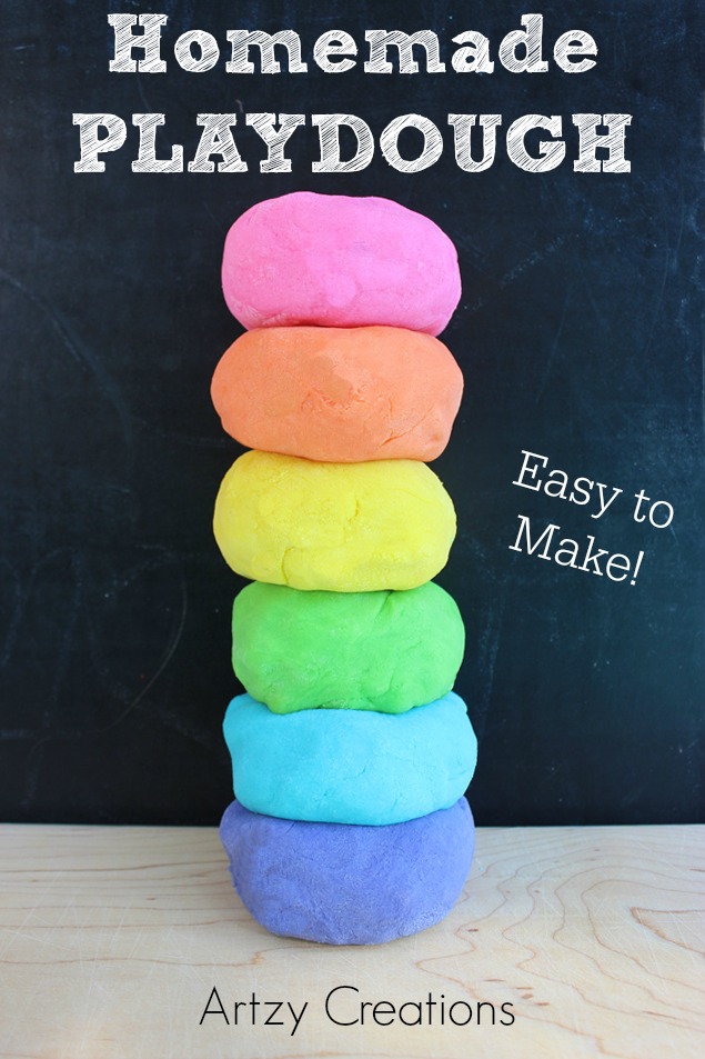 Homemade Play-Dough Recipe by artzycreations.com Pin it now and make it later!