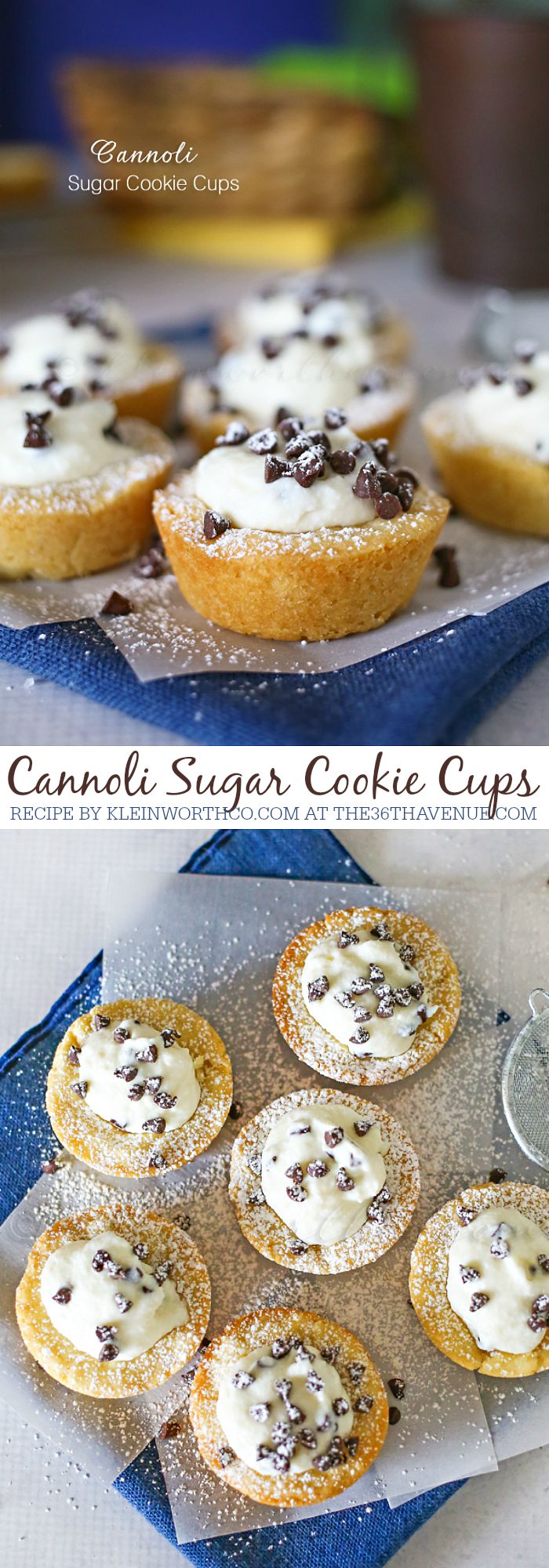 Cannoli Sugar Cookie Cups at the36thavenue.com