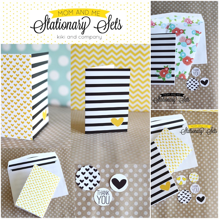 Free Mom and Me Stationary Sets from Kiki and Company. Flowers and Stripes.