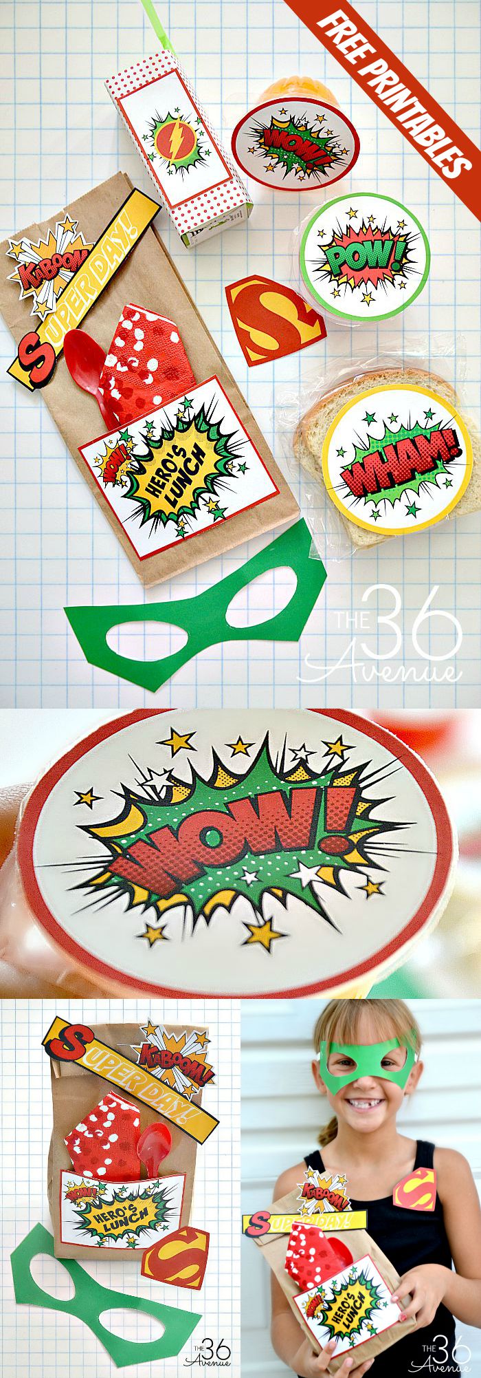 Back to School Lunch Idea and FREE PRINTABLES at the36thavenue.com Super cute for kids and teachers! 