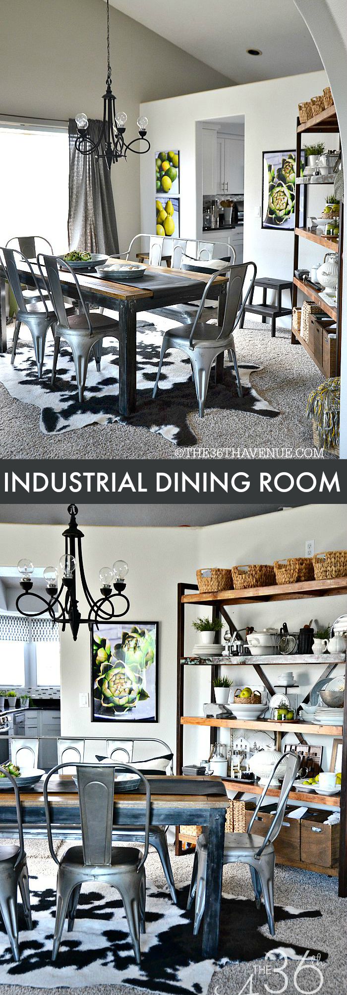 Home Decor - Industrial Dining Room Decor at the36thavenue.com I love this space!