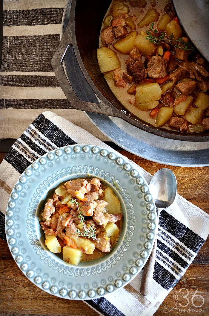 Recipes - One Pan Pork Stew at the36thavenue.com Main Dish, Soup, Stew, Fall Recipes. 