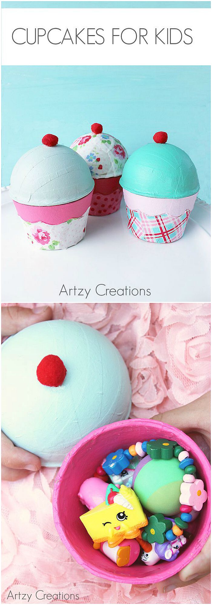 Crafts - Super cute Cupcakes for Kids by artzycreations.com Adorable for party favors! PIN IT NOW AND MAKE IT LATER! 
