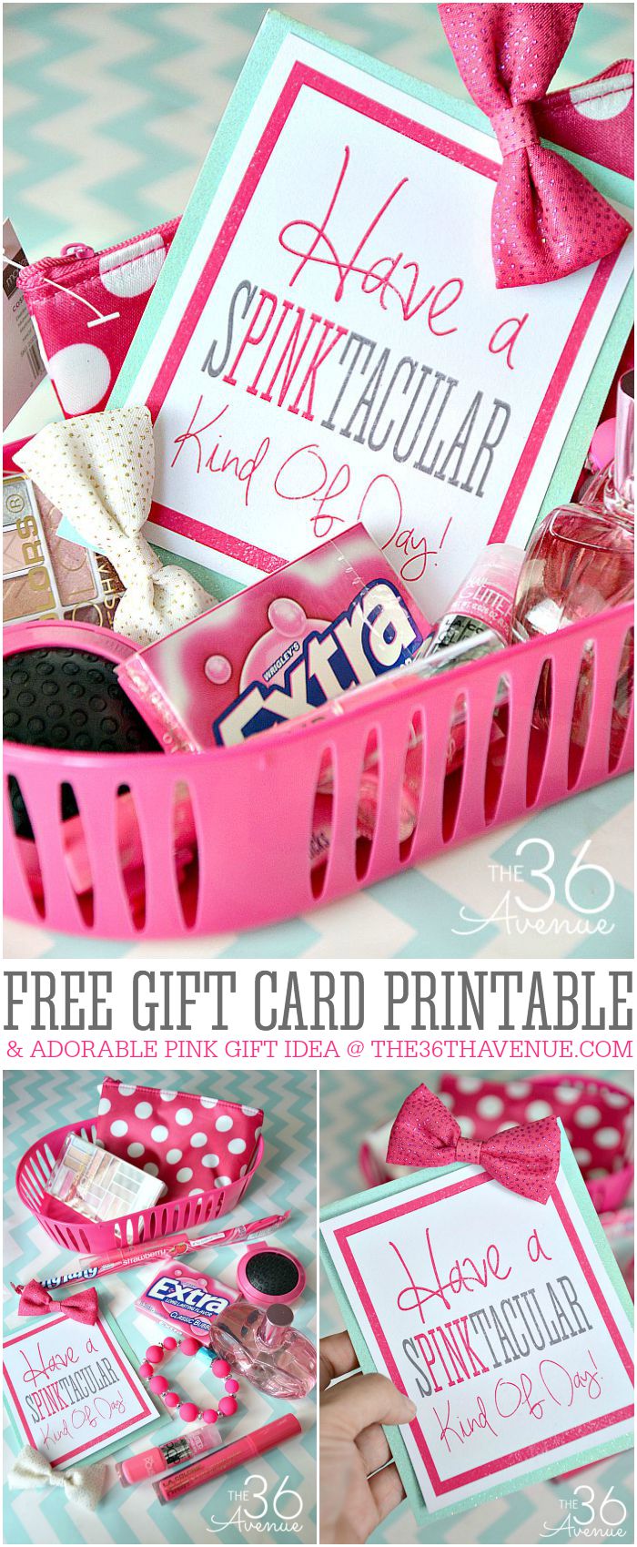 DIY Handmade PINK Gift Idea and Free Printable at the36thavenue.com
