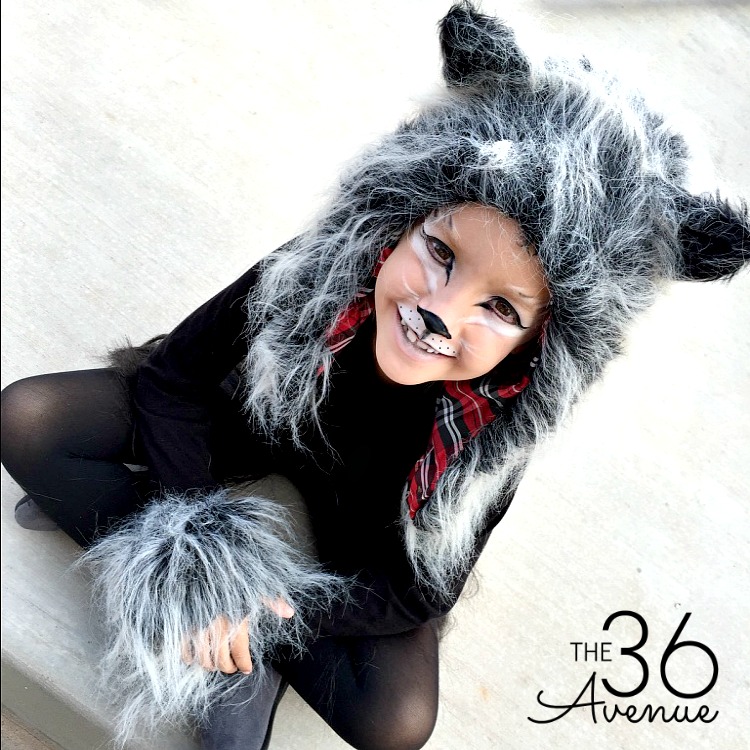 Halloween Costumes - This Wolf Costume is supers cute, comfortable and perfect for kids and adults. You can do this DIY Wolf Makeup with items that you may already have at home! 