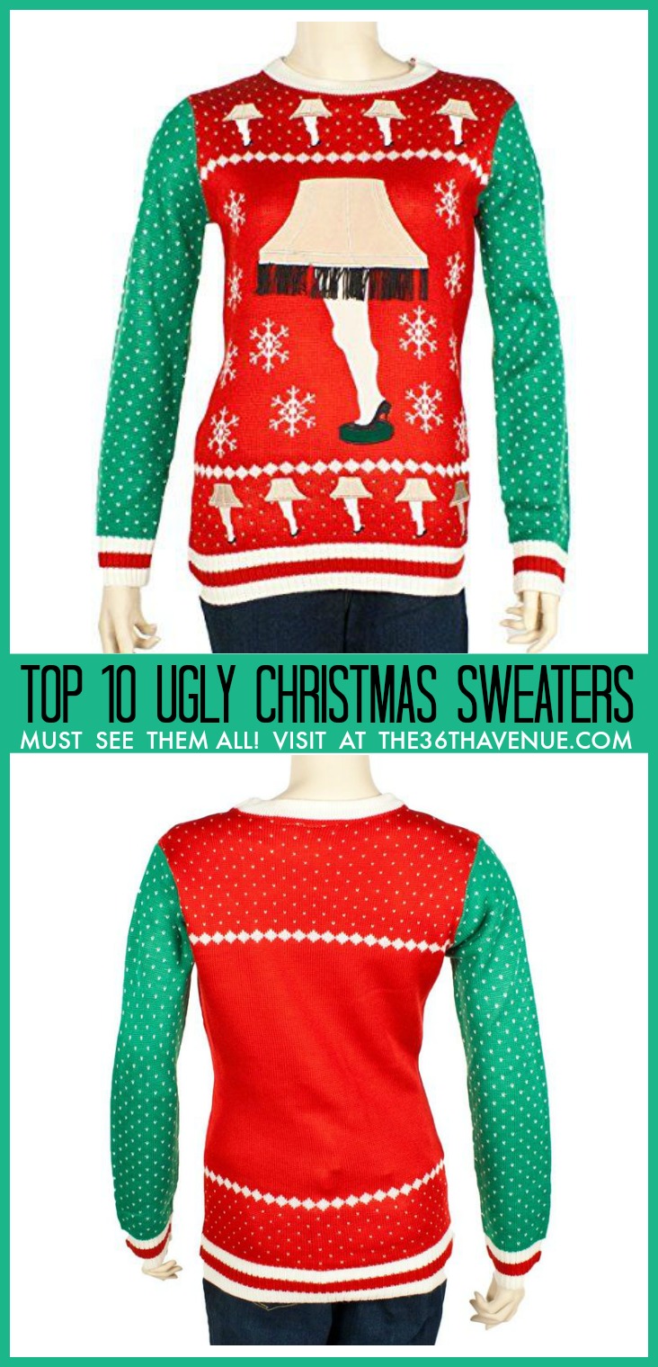 Top 10 Ugly Christmas Sweaters - Winter Fashion and Christmas Outfits won't be complete without the fabulous Ugly Christmas Sweater! You can pair them with jeans, leggings, or skirts for everyday wear or to rock any Christmas Party! You have to see them all... PIN IT now for later! 