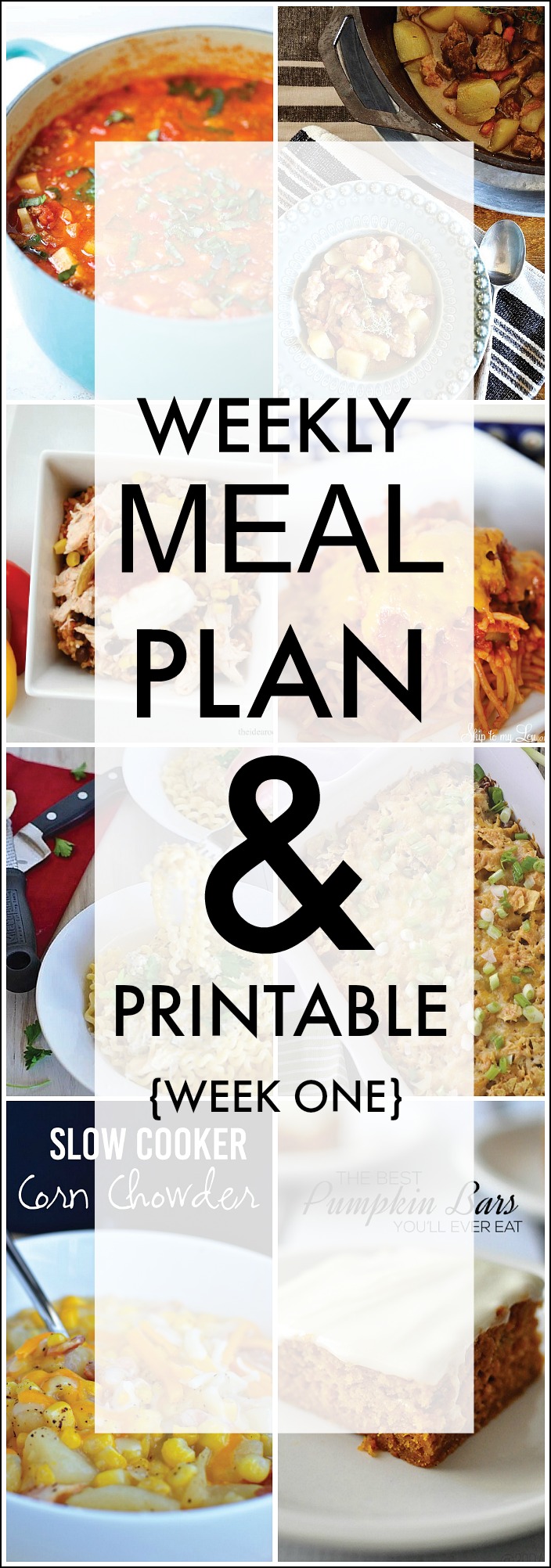 Weekly Meal Plan - Easy and delicious recipes for each day of the week. Pasta, stew, soup, casseroles, and even dessert... We do the planning so you don't have to! PIN IT now and enjoy these recipes later! 