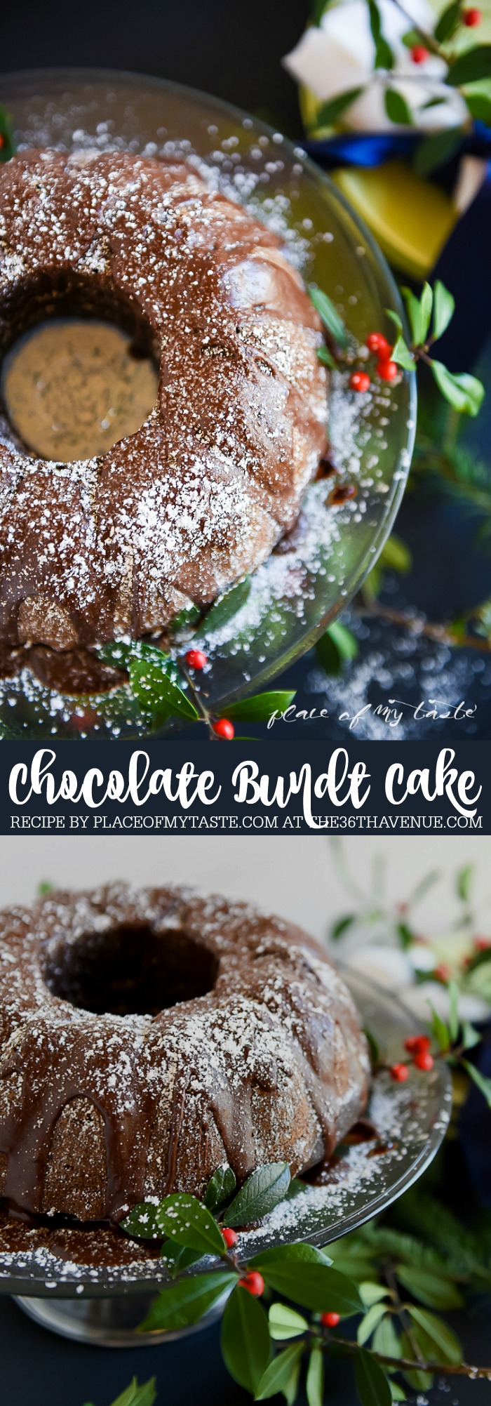 Chocolate Bundt Cake Recipe - This delicious chocolate cake is not too sweet, it's very chocolatey, and super soft and fluffy.  You can put the ingredients together in less than 10 minutes. No joke!  Bake it for 45 minutes and this incredible goodness is done! PIN IT NOW and bake it later!