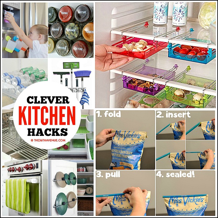 Clever Kitchen Hacks and Gadgets that will change your life! - These 45 Kitchen Organization Ideas are AMAZING! Must see them all. PIN IT NOW and use them later!