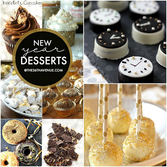 New Year Dessert Recipes - These easy recipes are festive and delicious! Perfect for New Year's Eve or any sparkling party! PIN IT NOW and make them later!