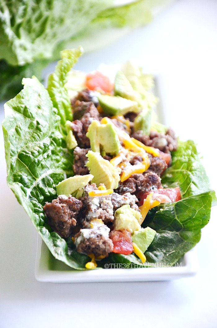Cheeseburger Lettuce Wrap Recipe. Delicious and easy low carb wrap recipe.