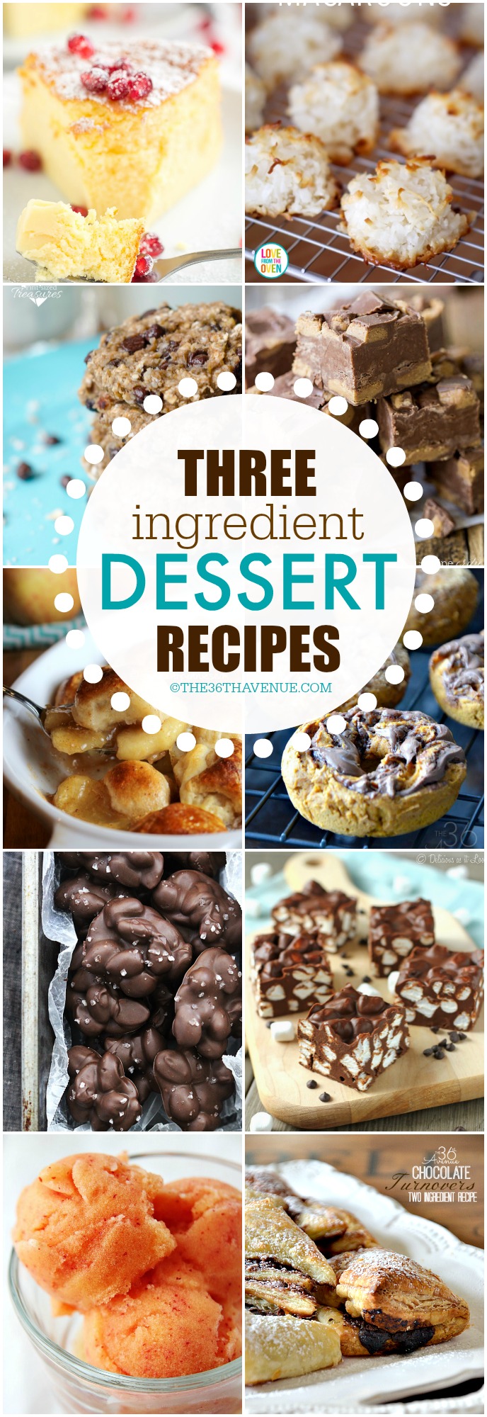 Three Ingredient Recipes - Delicious and easy dessert recipes that you can make with three ingredients or less! Make sure to PIN IT NOW and make these yummy desserts later! 