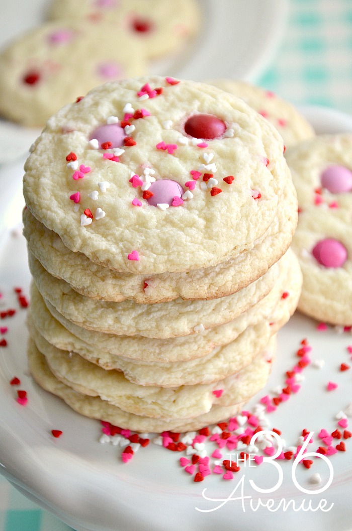 Valentine Cookie Recipe - Homemade cookies are the best! This easy Valentine Cake Mix Cookie Recipe is super easy to make and you'll need just a few ingredients. These Funfetti Cookies are festive, yummy, and perfect for gifts or any time you are craving a snack! PIN IT NOW and make them later!