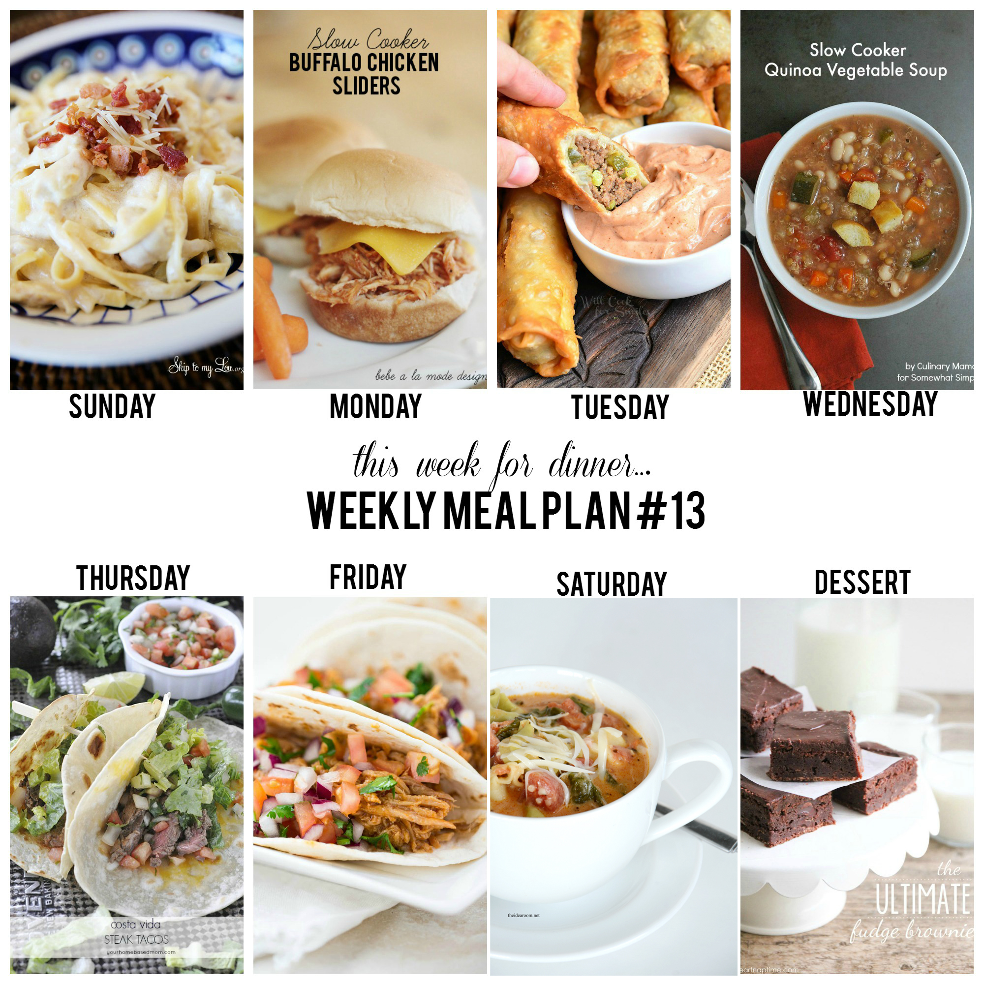 Weekly Meal Plan 13 - Delicious recipes for each day of the week!
