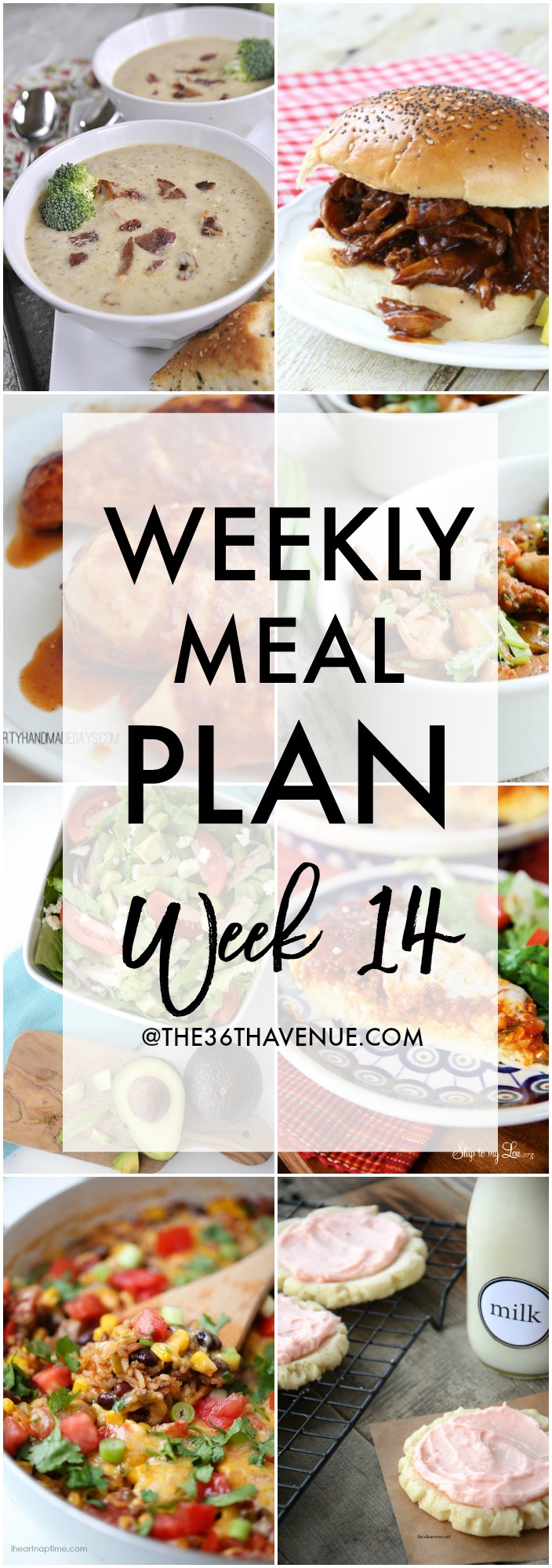 Weekly Meal Plan 14 - Delicious main dish recipes and dessert for each day of the week!