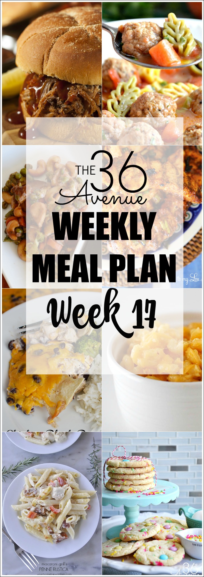 Weekly Meal Planner - Main Dishes and Dessert Recipes for each day of the week! 