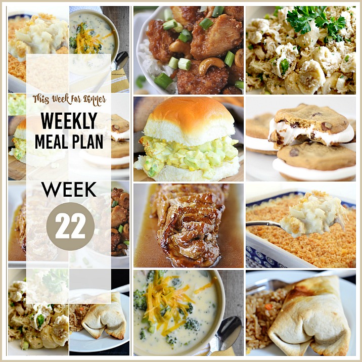 Weekly Meal Plan- Week 22