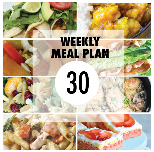 Weekly Meal Plan – Week 30