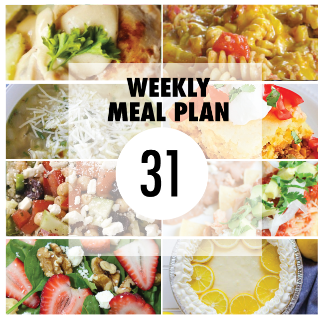 Weekly Meal Plan- Week 31