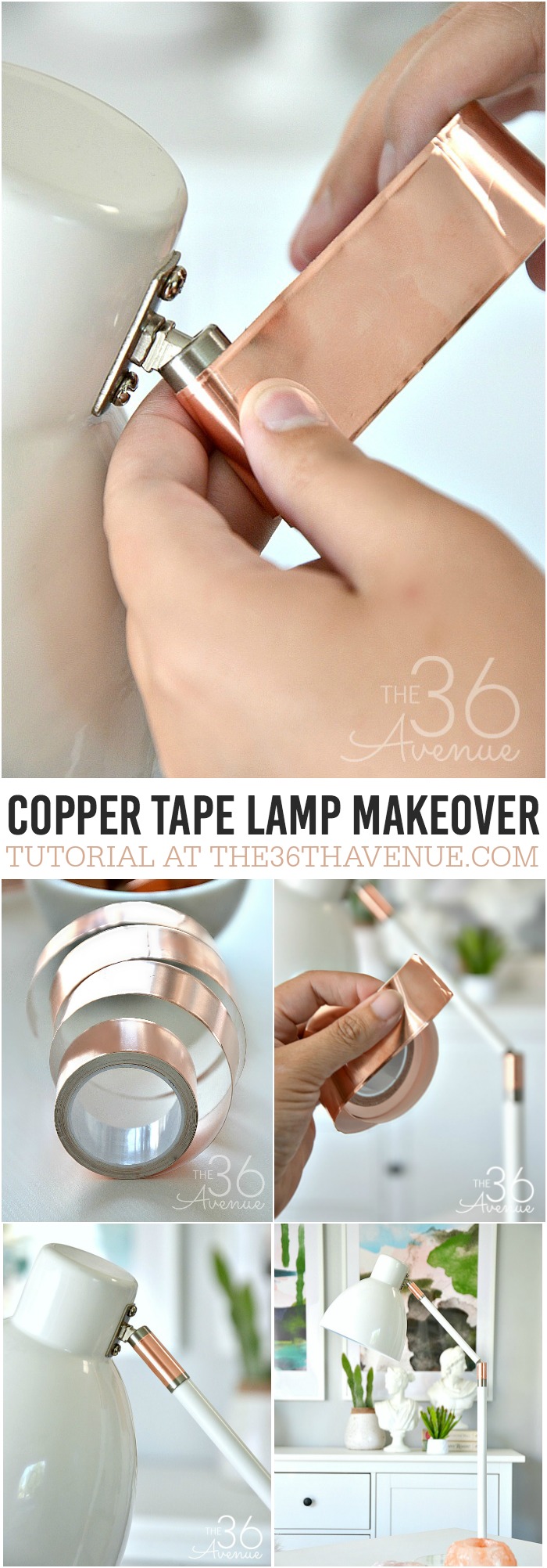 Copper Tape Lamp Makeover