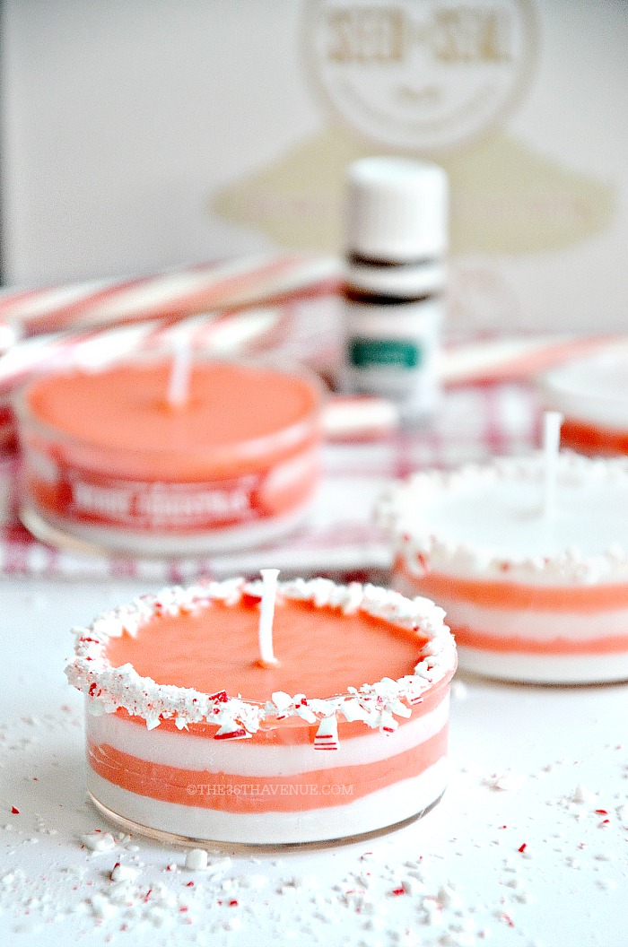 How to make homemade candles - These Peppermint Candles are easy to make and super fun to give! 