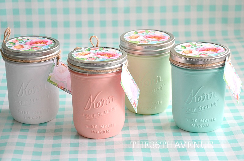 Mason Jars and Handmade Gift Idea. Perfect for Mother's Day, Easter, birthday gifts and more. 