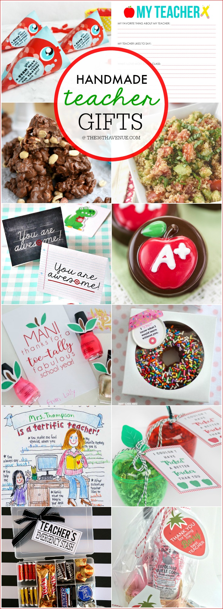 Handmade Teacher Gift Ideas that are perfect for Teacher Appreciation Week. 
