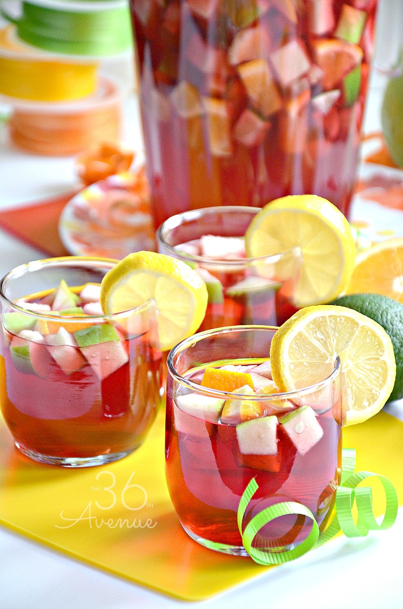 This Sangria Recipe is perfect for the entire family. Easy and delicious summer drink recipe.